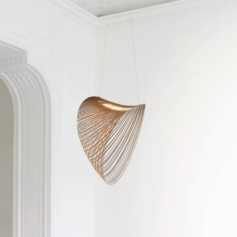 Shell Spiral Vintage Wooden Pendant Light