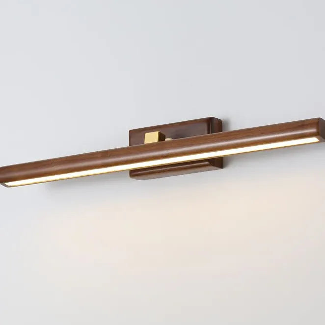 Natural Wooden Long Strip Bathroom Wall Lights