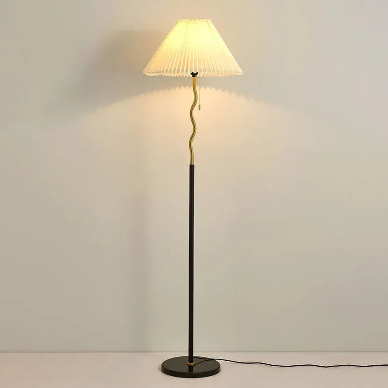 Long Rod Umbrella-Shaped Floor Lamp with Switch