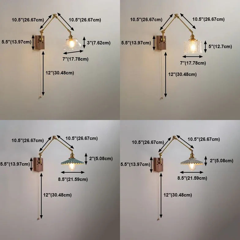 Ceramics Vintage Plug in Wall Lights