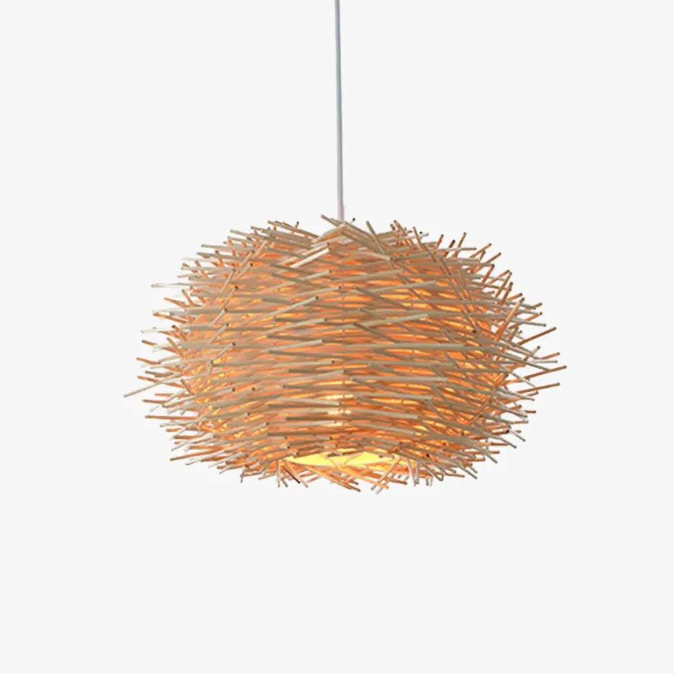 Wooden Stick Spherical Dining Room Pendant Light