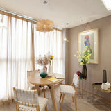 Wooden Stick Spherical Dining Room Pendant Light