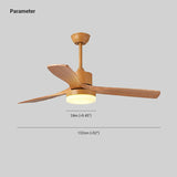 Three-Blade Wood Ceiling Fan with Light