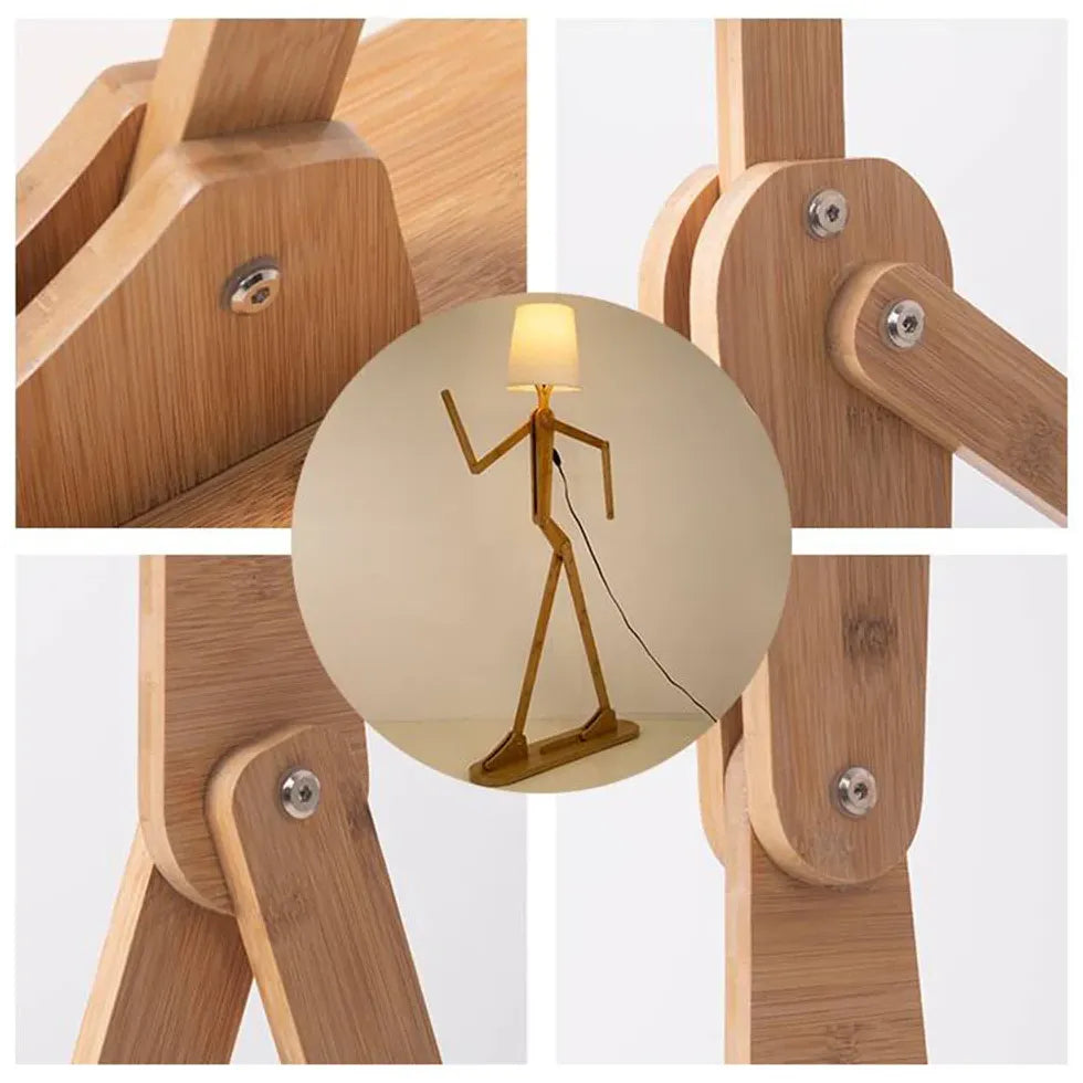 Wooden Adjustable Figurine Floor Lamp