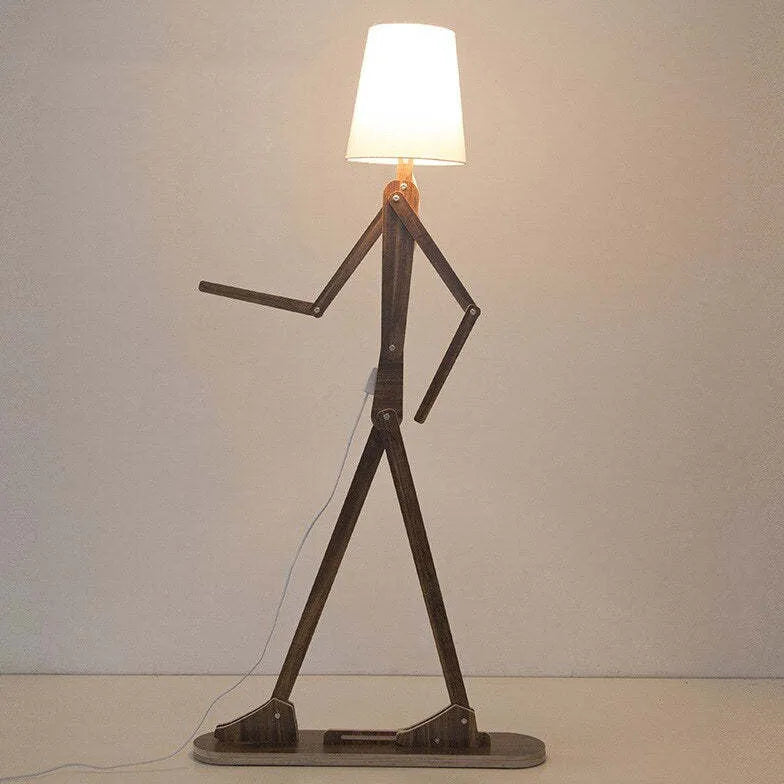 Wooden Adjustable Figurine Floor Lamp