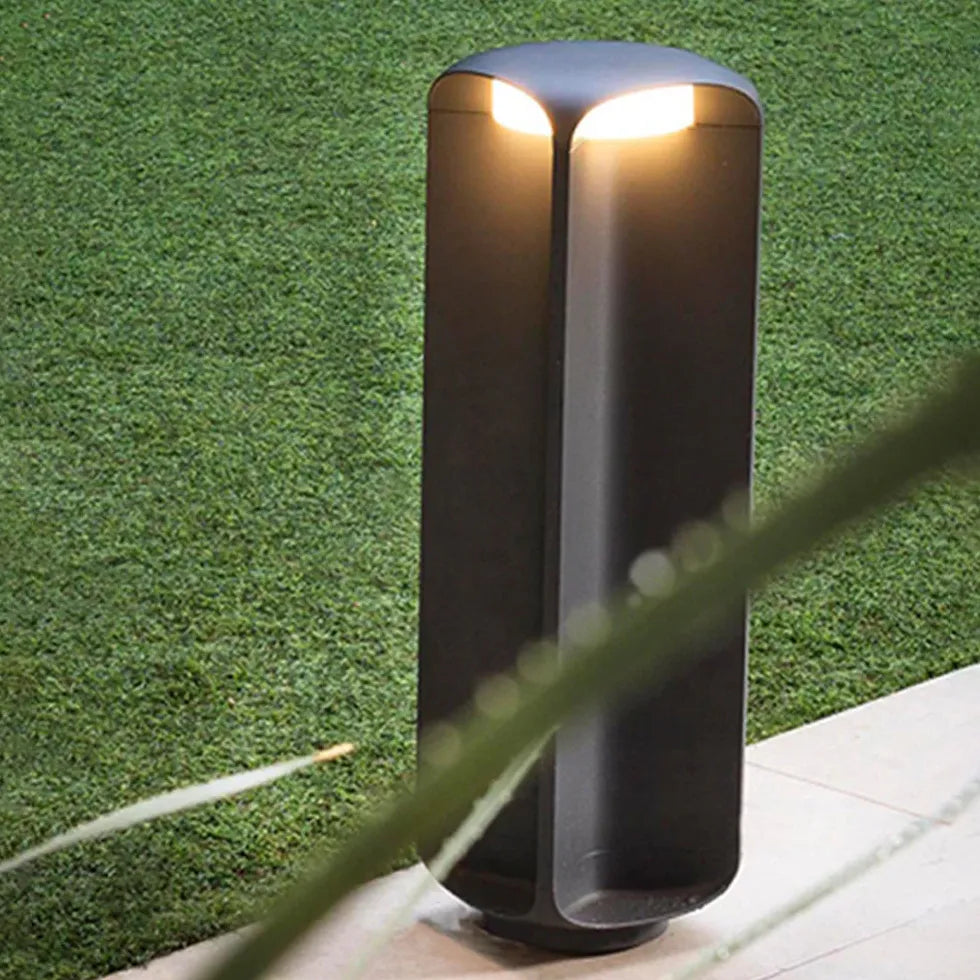 Sleek Pathway Cylinder Black Outdoor Floor lamps