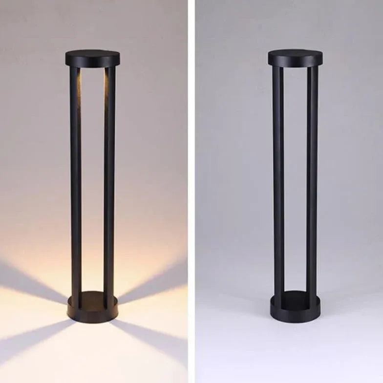 Cylindrical Hollow Black Bollard Lights