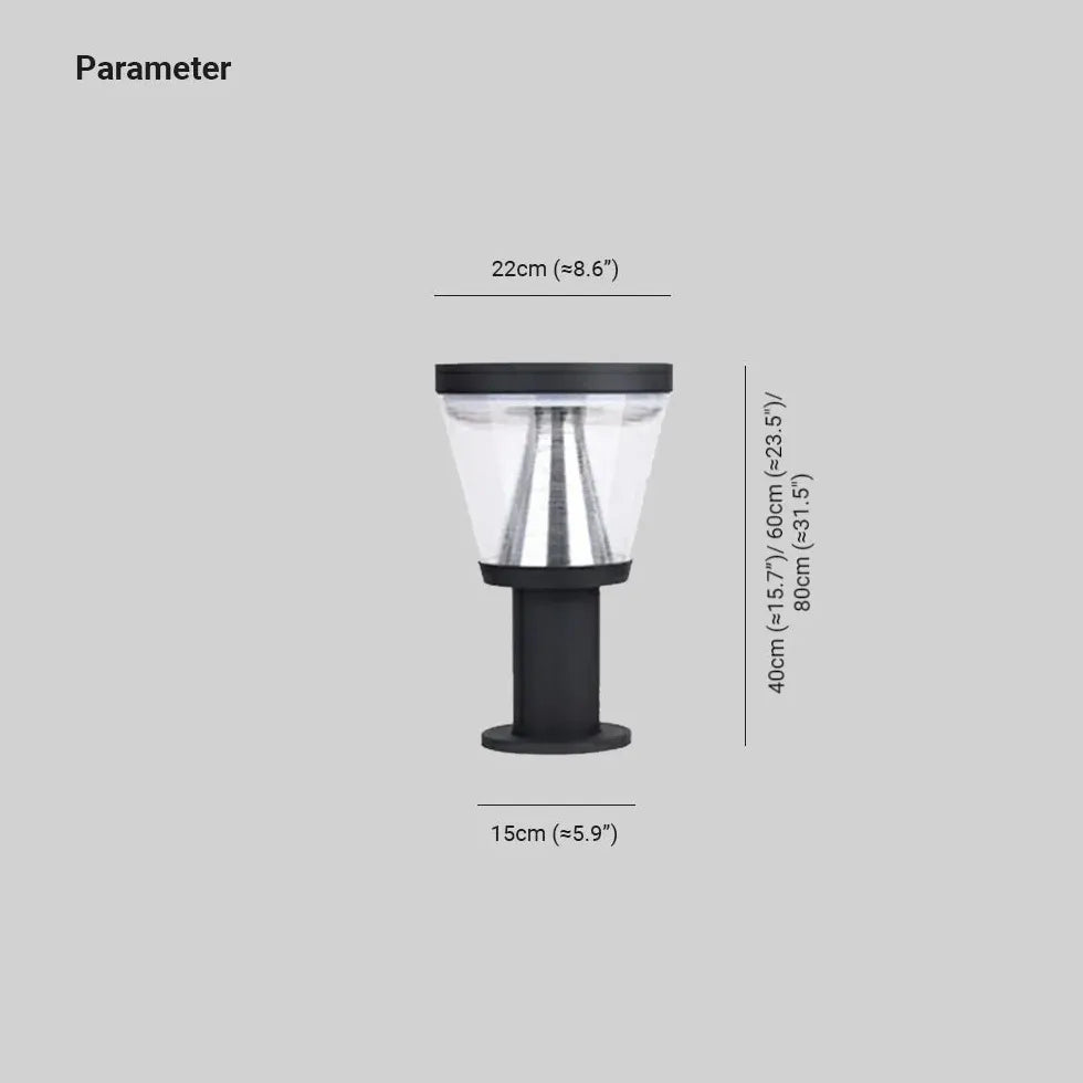 Cone Shade Solar Bollard Lights