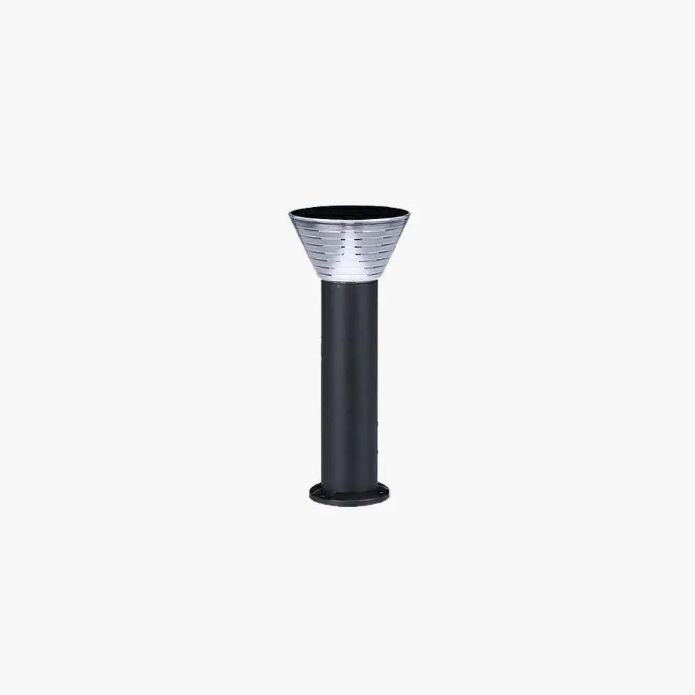 Conical Led Black Solar Outdoor Bollard Lights