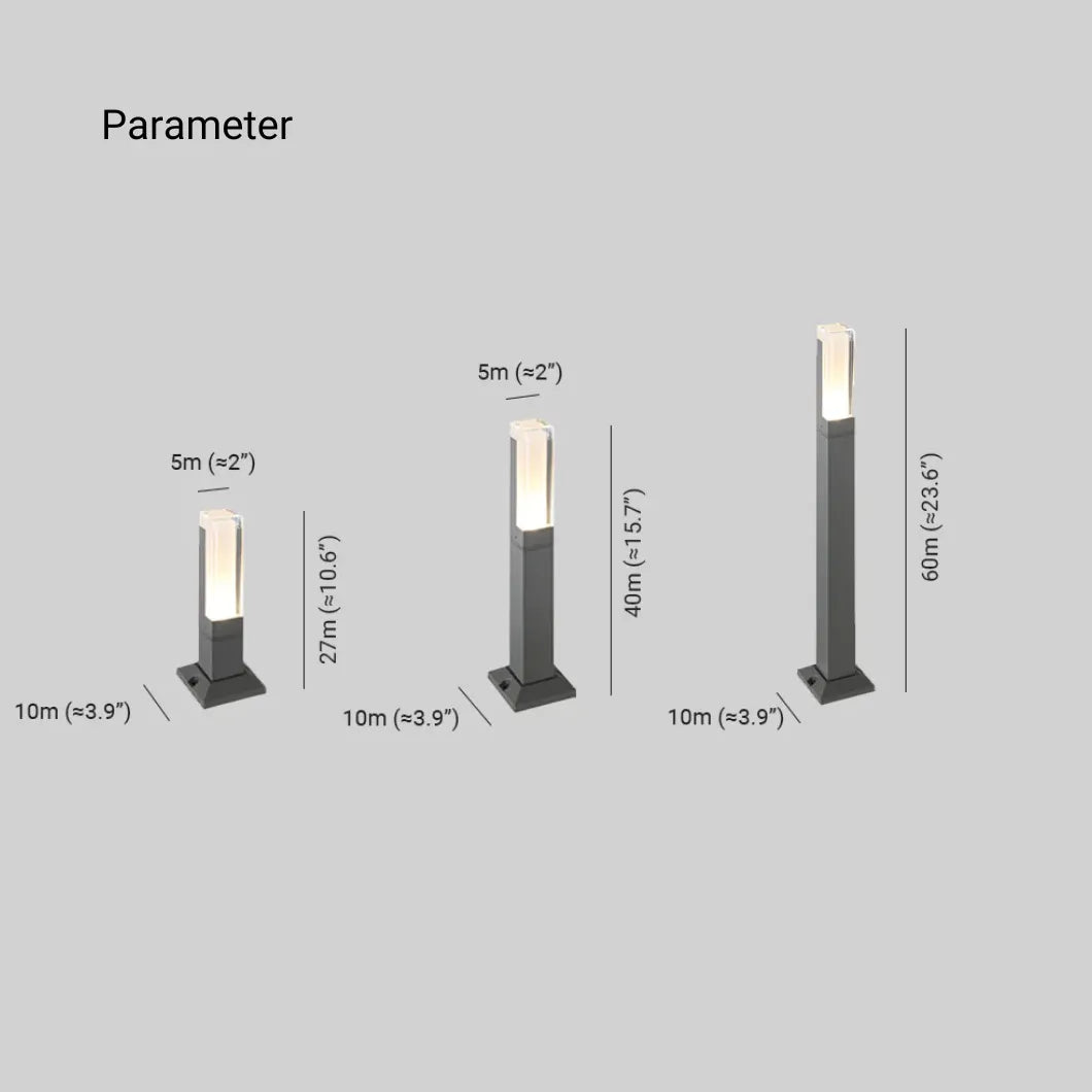 Square Acrylic Solar Bollard Lights