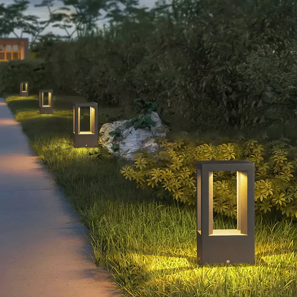 Rectangular with Sensor Garden Bollard Lights