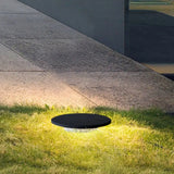 Black Round Solar Ground Outdoor Lights