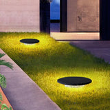 Black Round Solar Ground Outdoor Lights