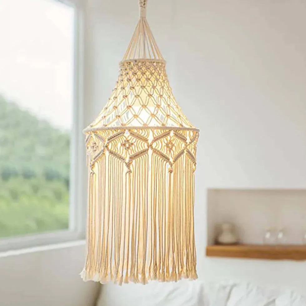 Handwoven Lampshade Bohemian Floor Lamp