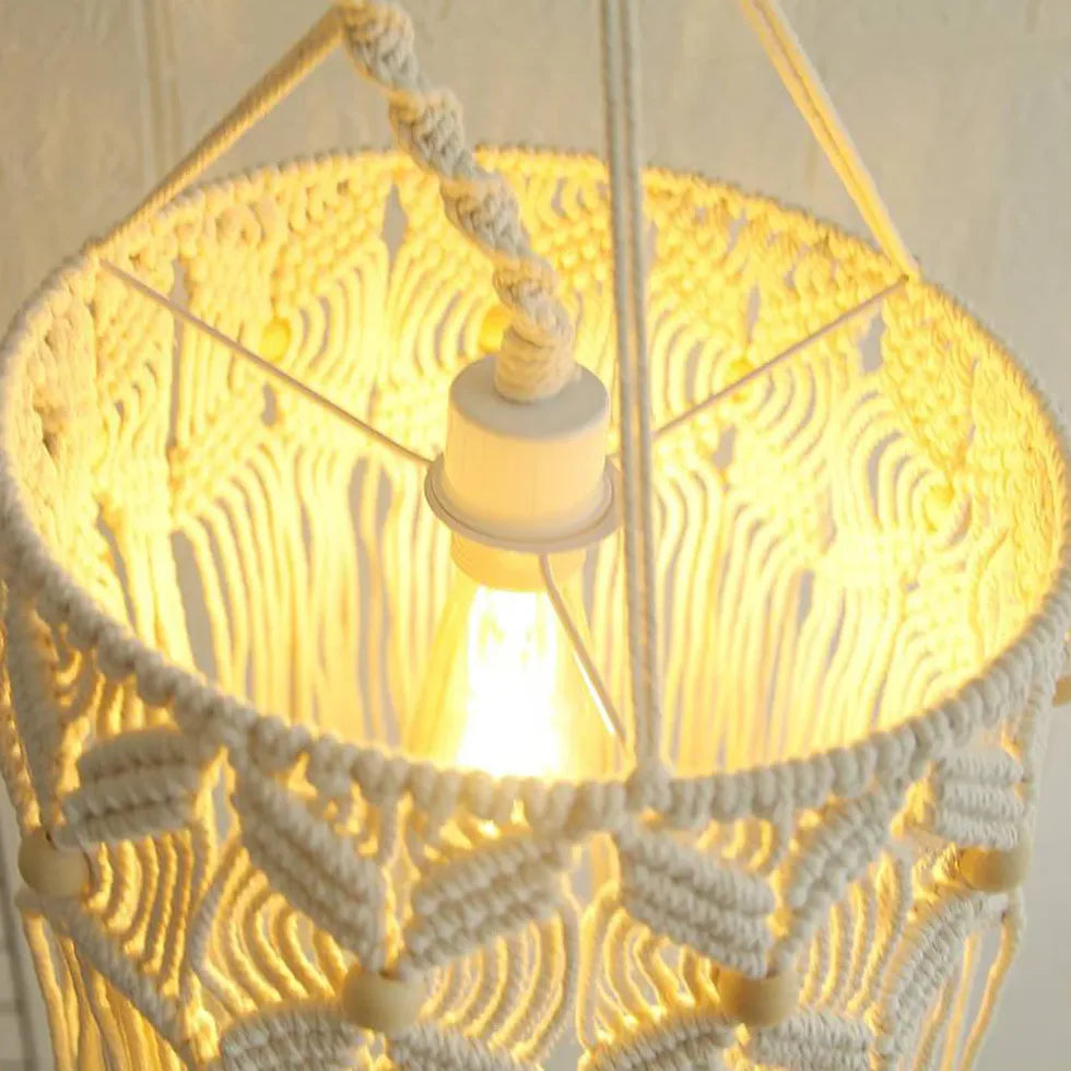 Handwoven Lampshade Bohemian Floor Lamp