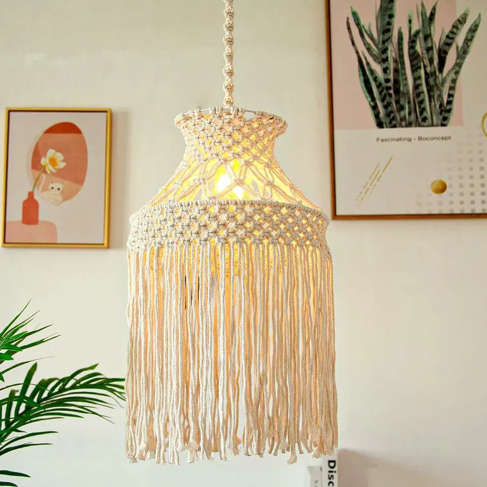 Handwoven Lampshade Bohemian Floor Lamp