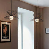 Double-Layer Metal Wire Petal-Shaped Pendant Light