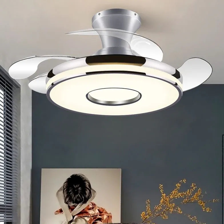 Transparent Ceiling Fan with Light Modern