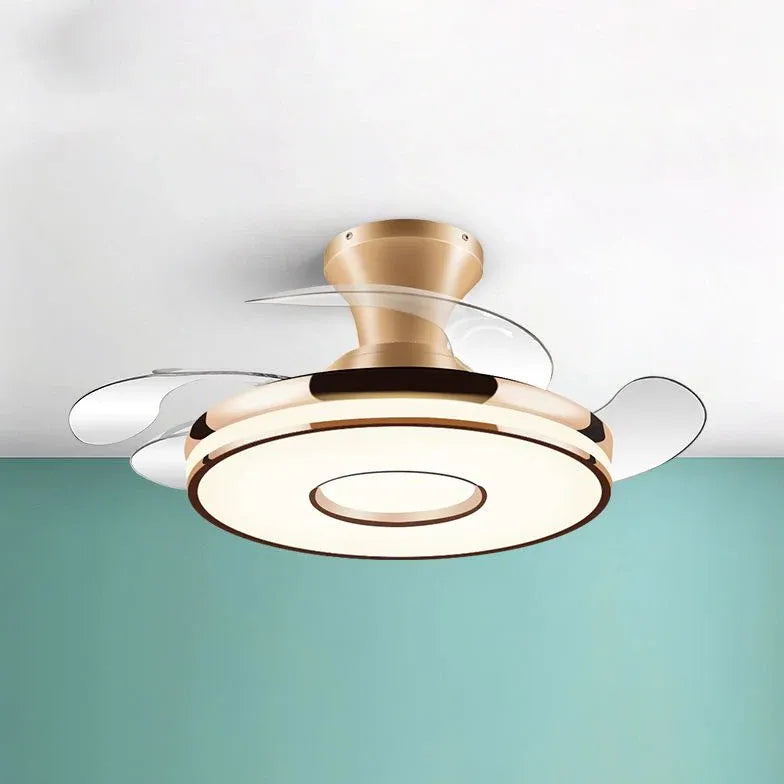 Transparent Ceiling Fan with Light Modern