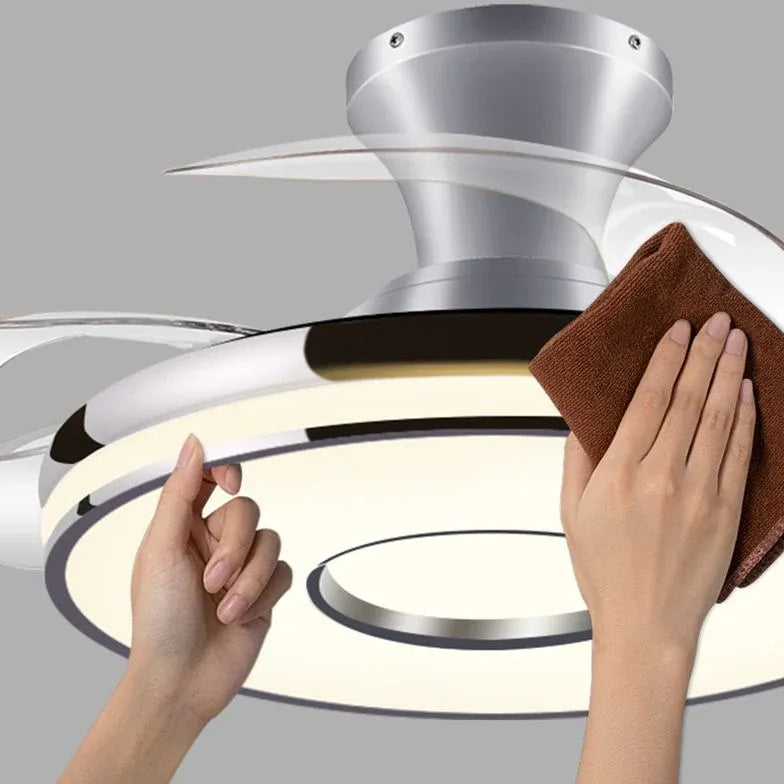 Transparent Ceiling Fan with Light Modern