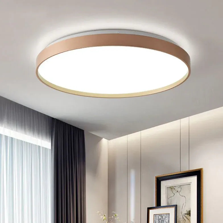 Flat Circular Shape Bedroom Flush Ceiling Lights