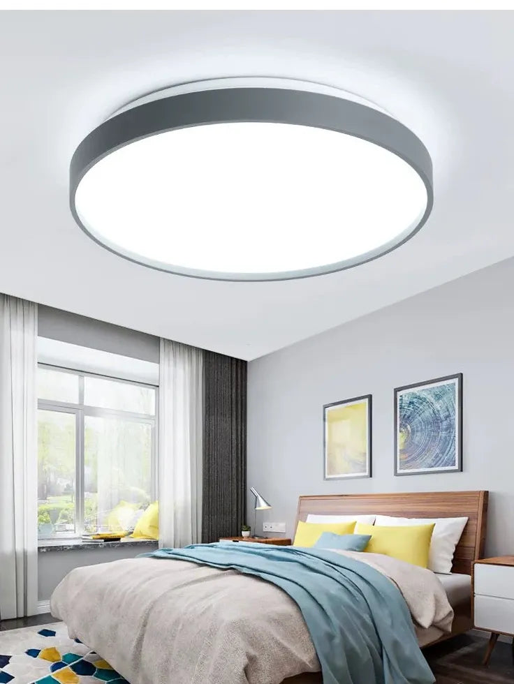 Flat Circular Shape Bedroom Flush Ceiling Lights