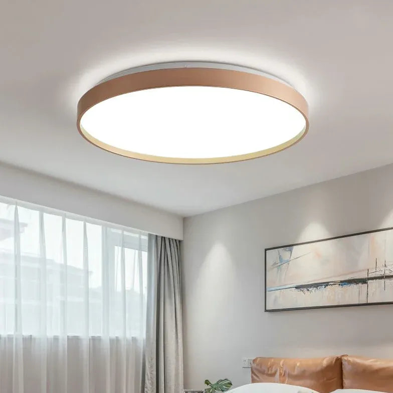 Flat Circular Shape Bedroom Flush Ceiling Lights