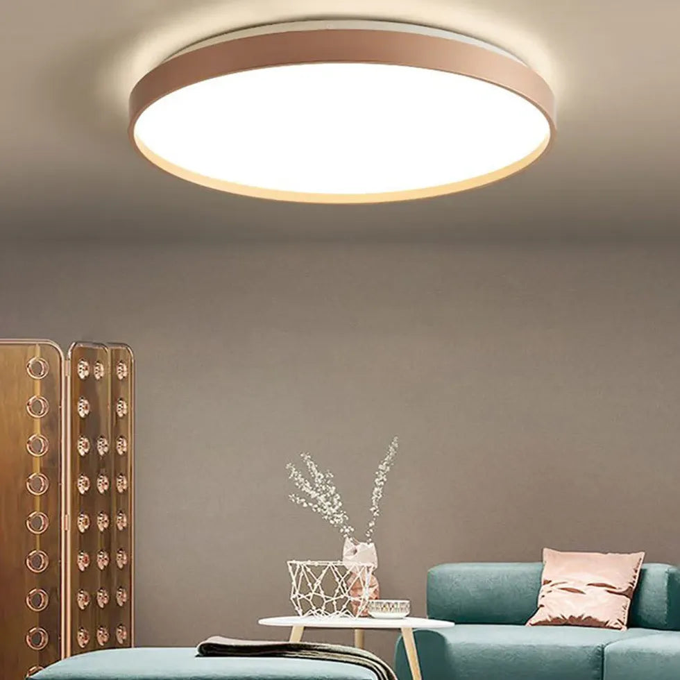 Flat Circular Shape Bedroom Flush Ceiling Lights