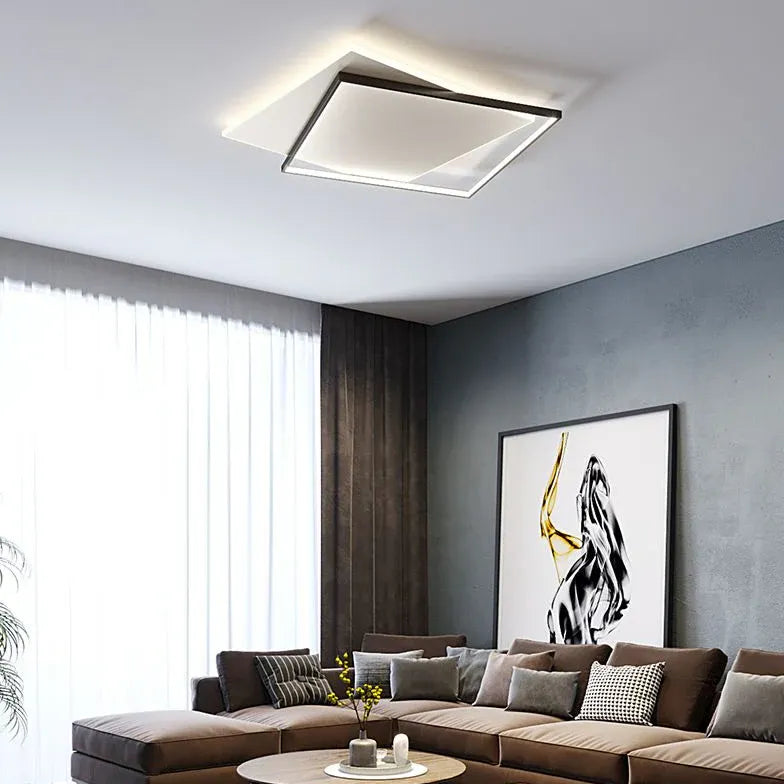 Black and White Dual-Tone Square Ceiling Light