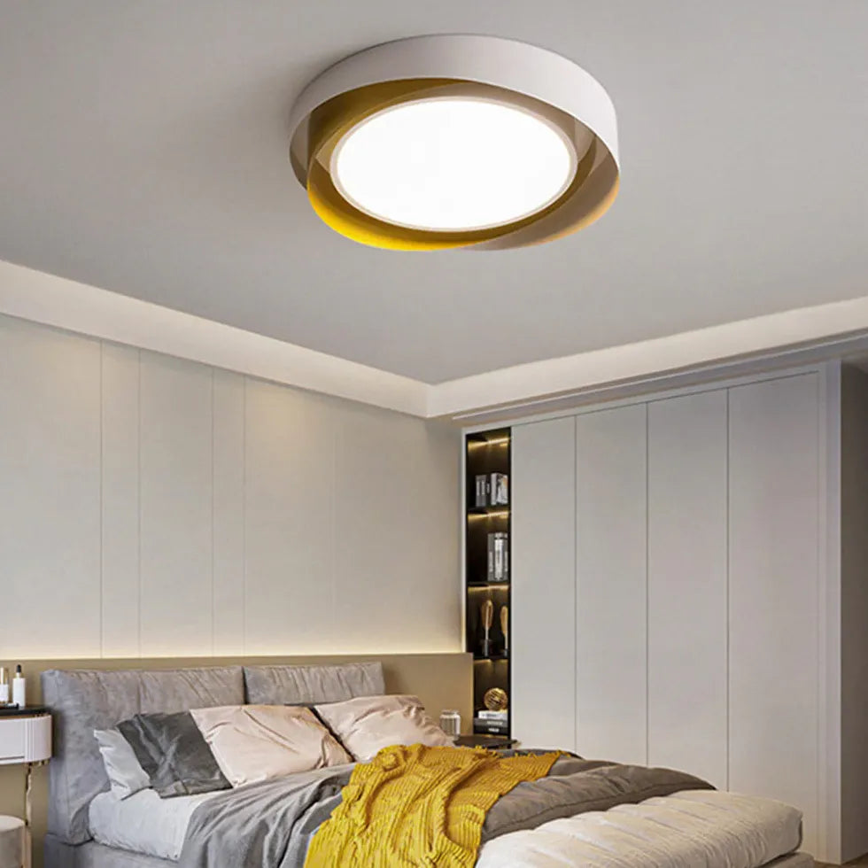 Dual-Tone Round Stylish Ceiling Light for Bedroom