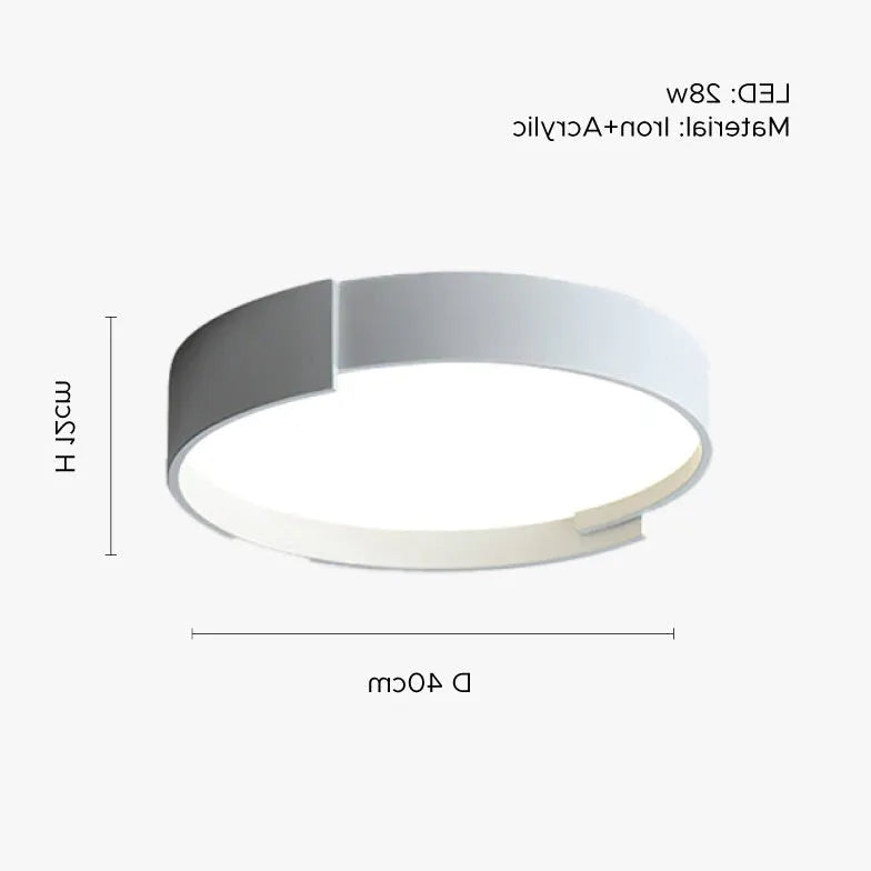 Notched Round Minimalist Ceiling Light