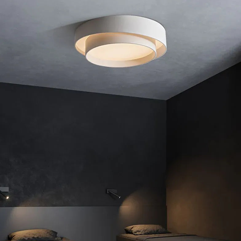 Layered Circular Modern White Flush Ceiling Lights