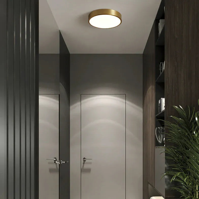 Metallic Round Minimalist Ceiling Light for Corridor