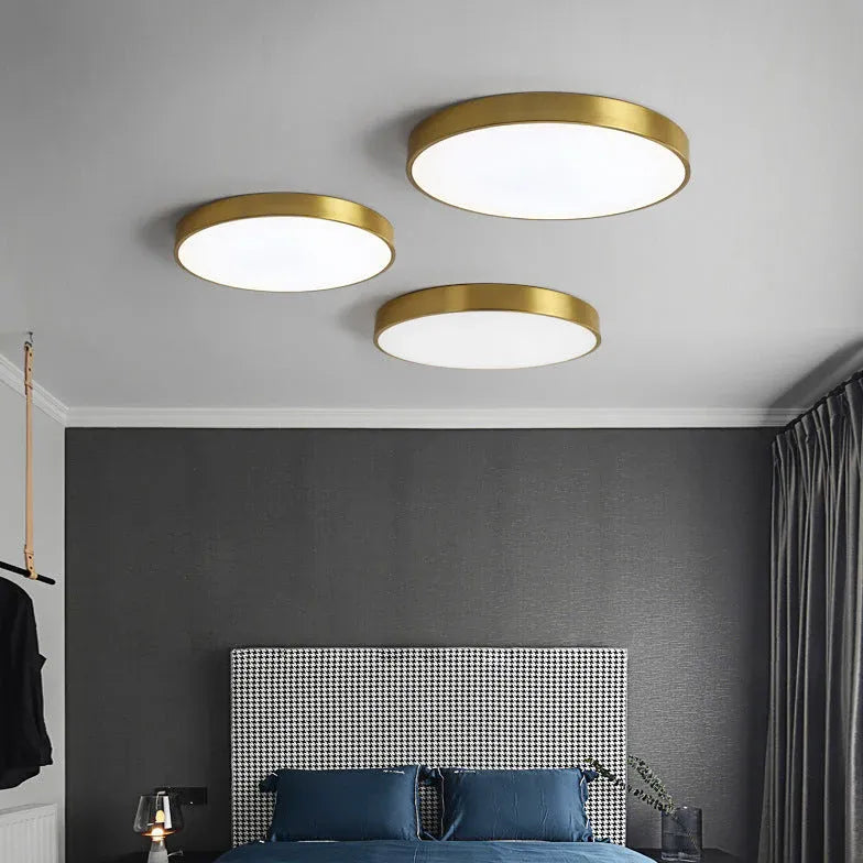 Metallic Round Minimalist Ceiling Light for Corridor