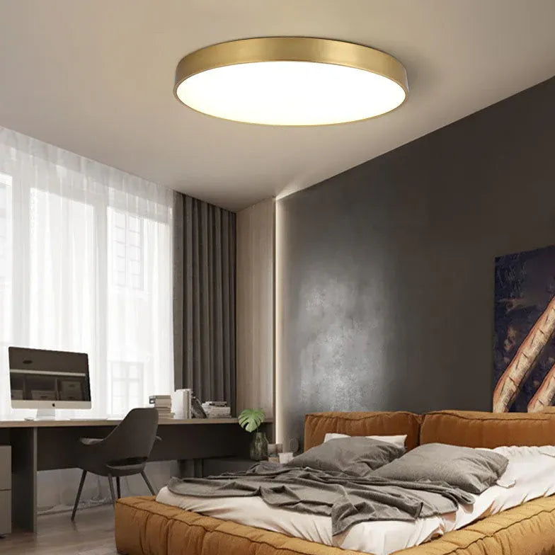 Metallic Round Minimalist Ceiling Light for Corridor