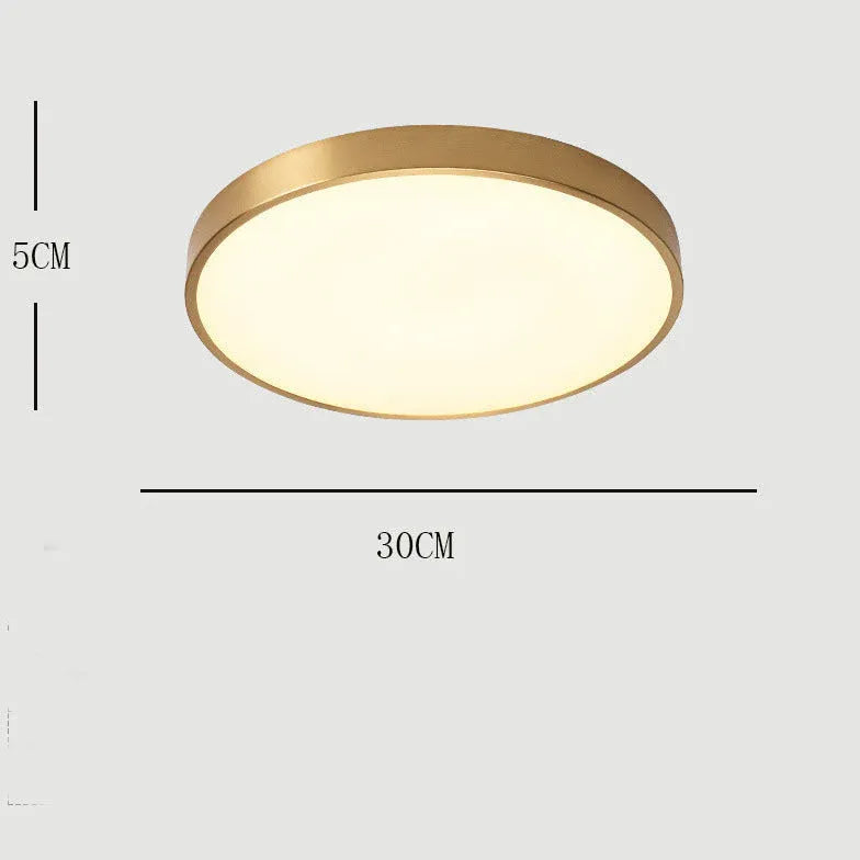 Metallic Round Minimalist Ceiling Light for Corridor