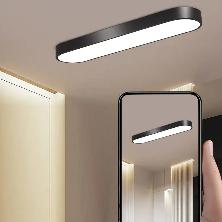 Long Oval Black and White LED Ceiling Light