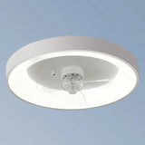 White Round Ceiling Fan with Light