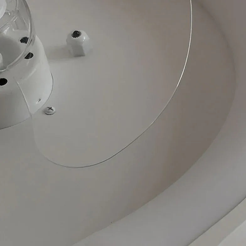 White Round Ceiling Fan with Light