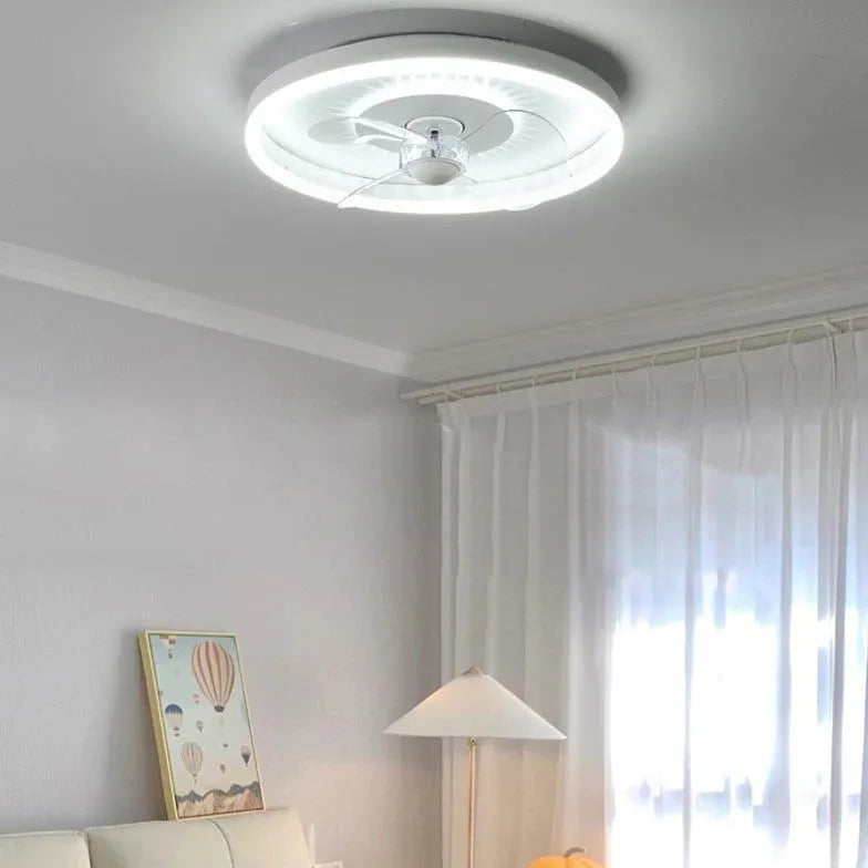 White Minimalist Ceiling Fan with Light