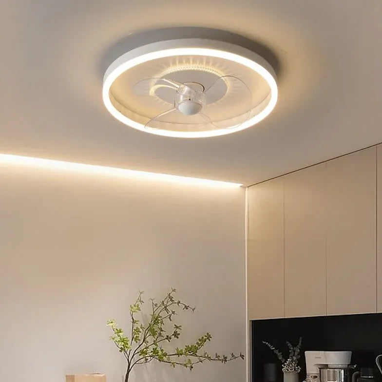 White Minimalist Ceiling Fan with Light