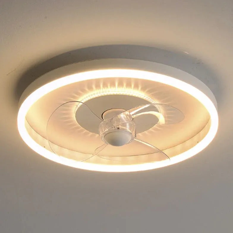 White Minimalist Ceiling Fan with Light