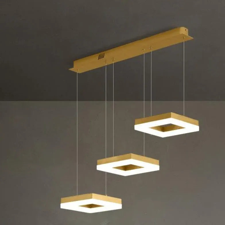 Three-Head Rectangular Metal Pendant Light