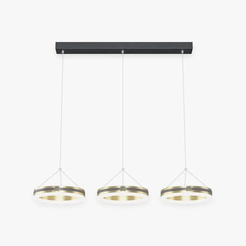 Three-Light Black Round Minimalist Pendant Light