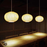 Japanese Bamboo Woven Style Pendant Light