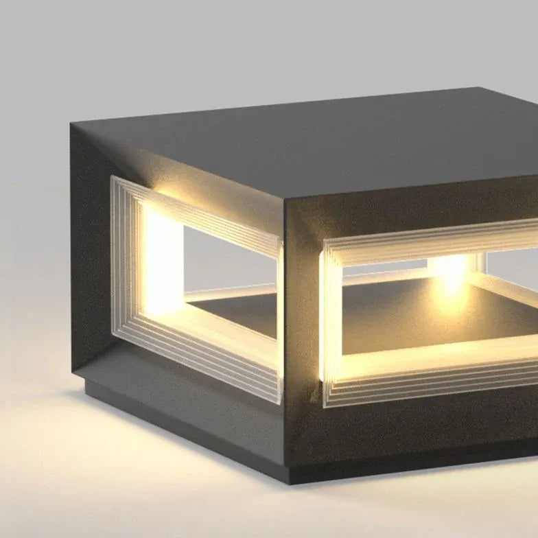 Square Modern Led Outdoor Pillar Lights