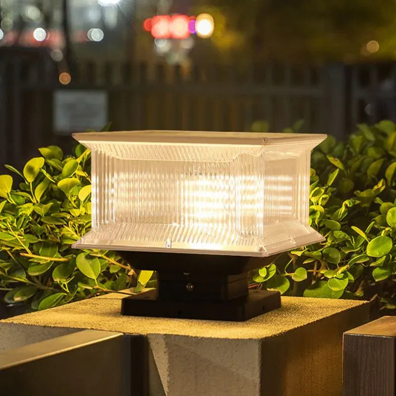 Rectangular Waterproof Solar Led Outdoor Pillar Lights