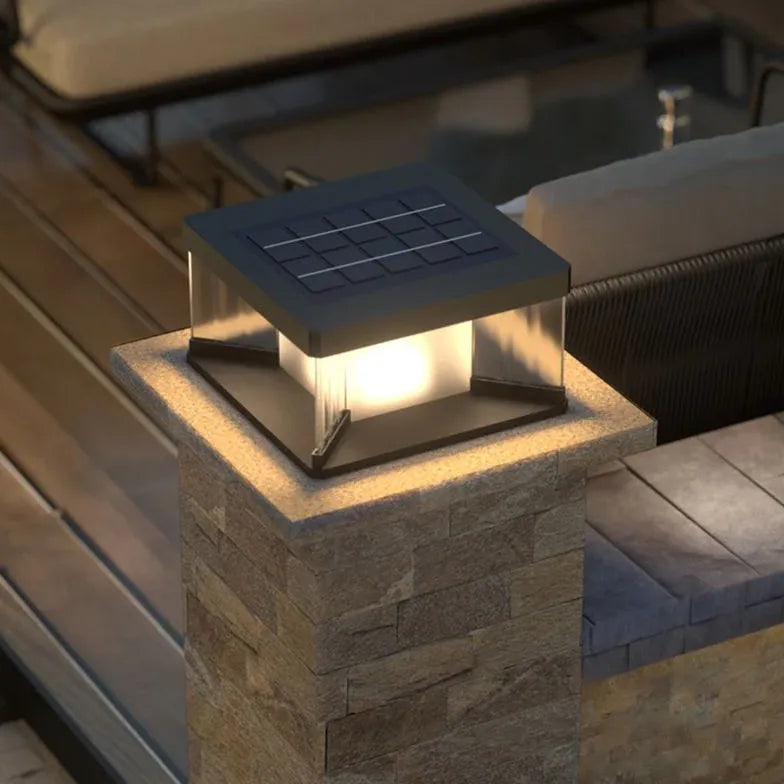 Modern Waterproof Solar Outdoor Pillar Lights