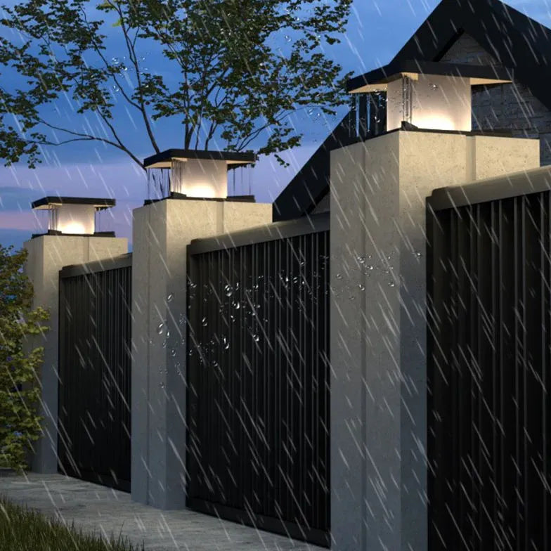 Modern Waterproof Solar Outdoor Pillar Lights