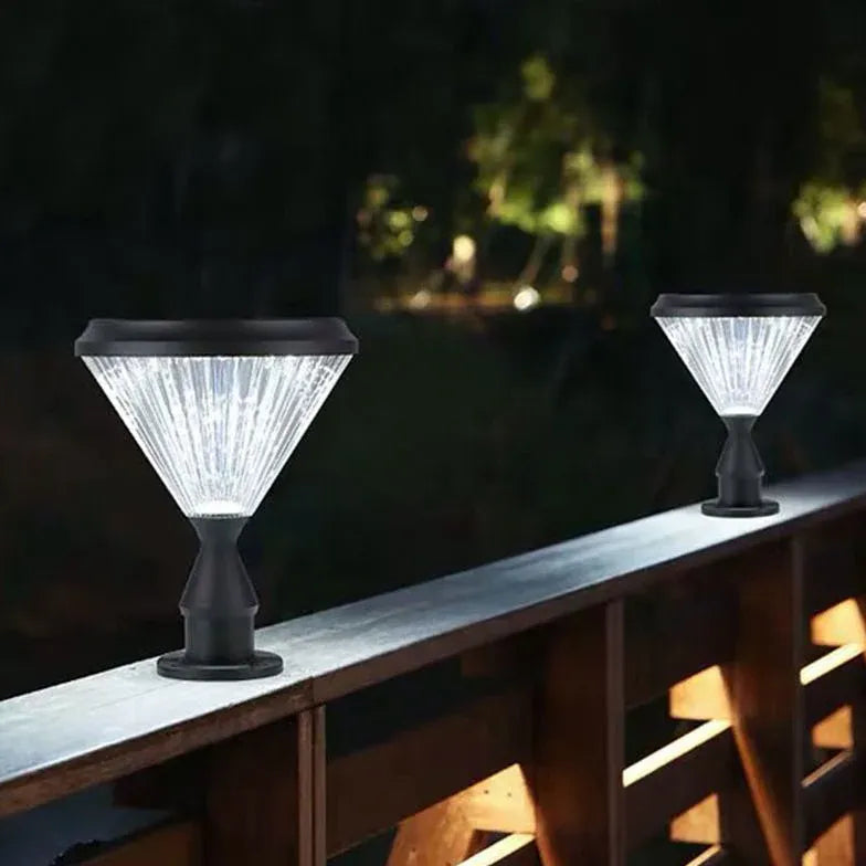 Cone Top Solar Outdoor Pillar Lights